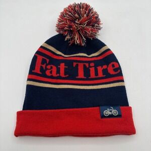 Fat Tire Beer Beanie Pom Pom Knit Hat‎ Bike Logo Winter Warm